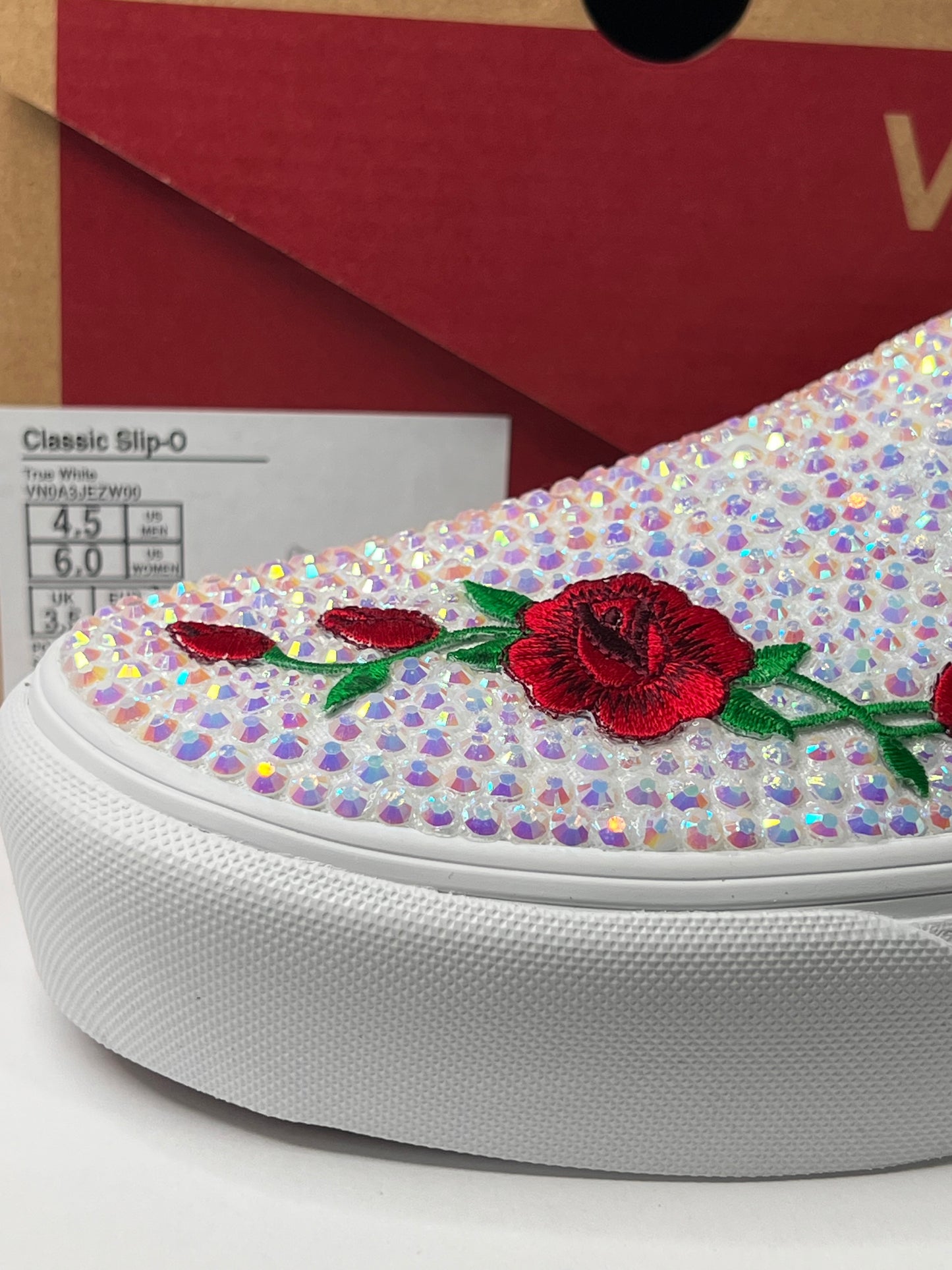 Elegance Classic Slip On Vans w/ Rhinestones