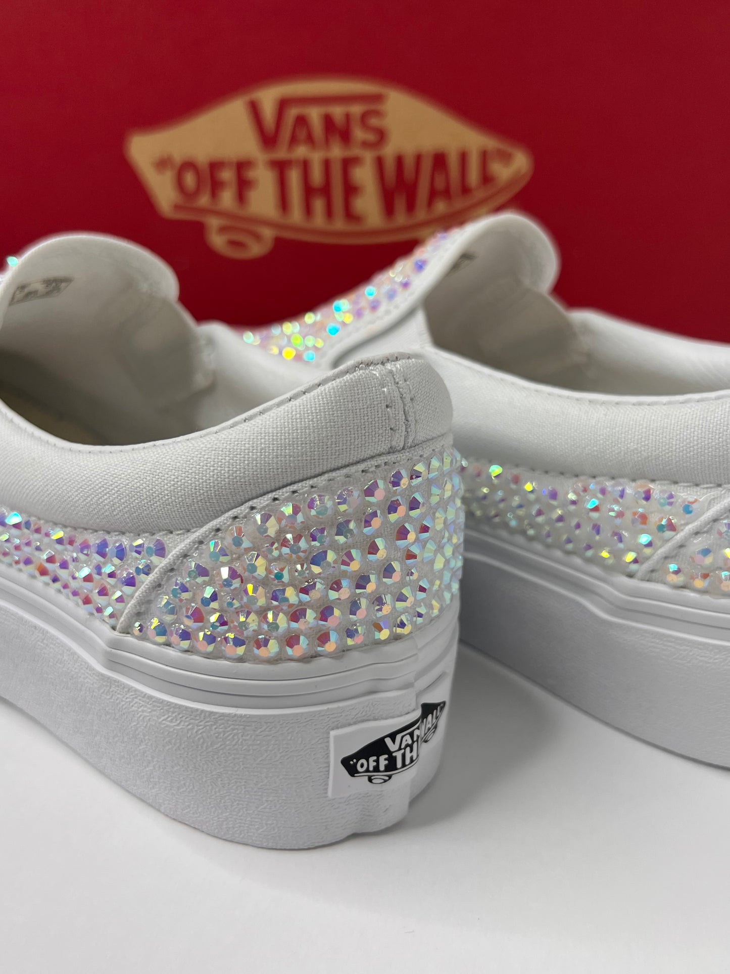 Elegance Classic Slip On Vans w/ Rhinestones